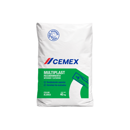 Cemex Multiplast Blanco 25 Kg | Adhesivo y Recubrimiento para Construcción
